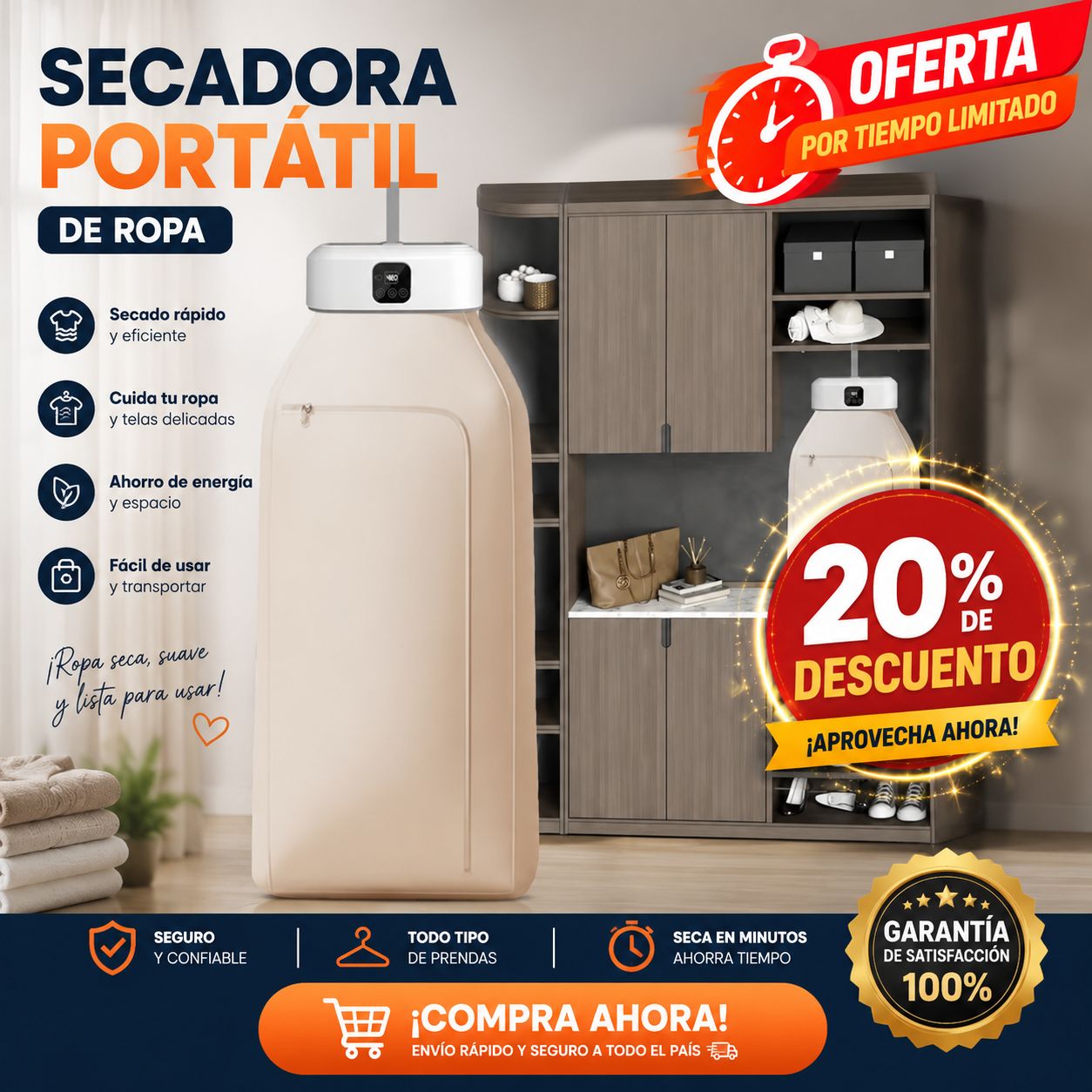 Secadora Ropa Portatil