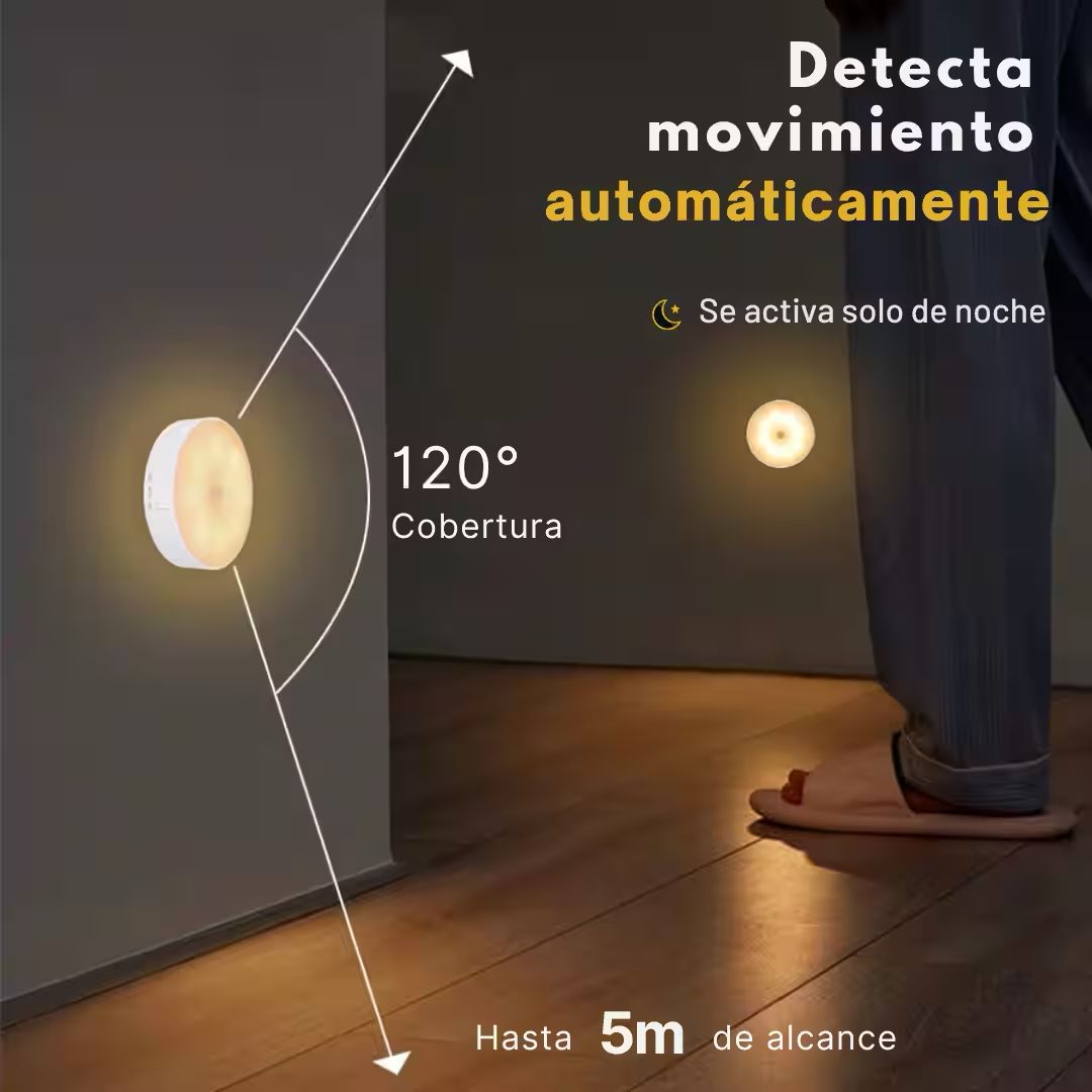 PACK 5 LUCES LED CON SENSOR DE MOVIMIENTO OFERTA 50% DESCUENTO.